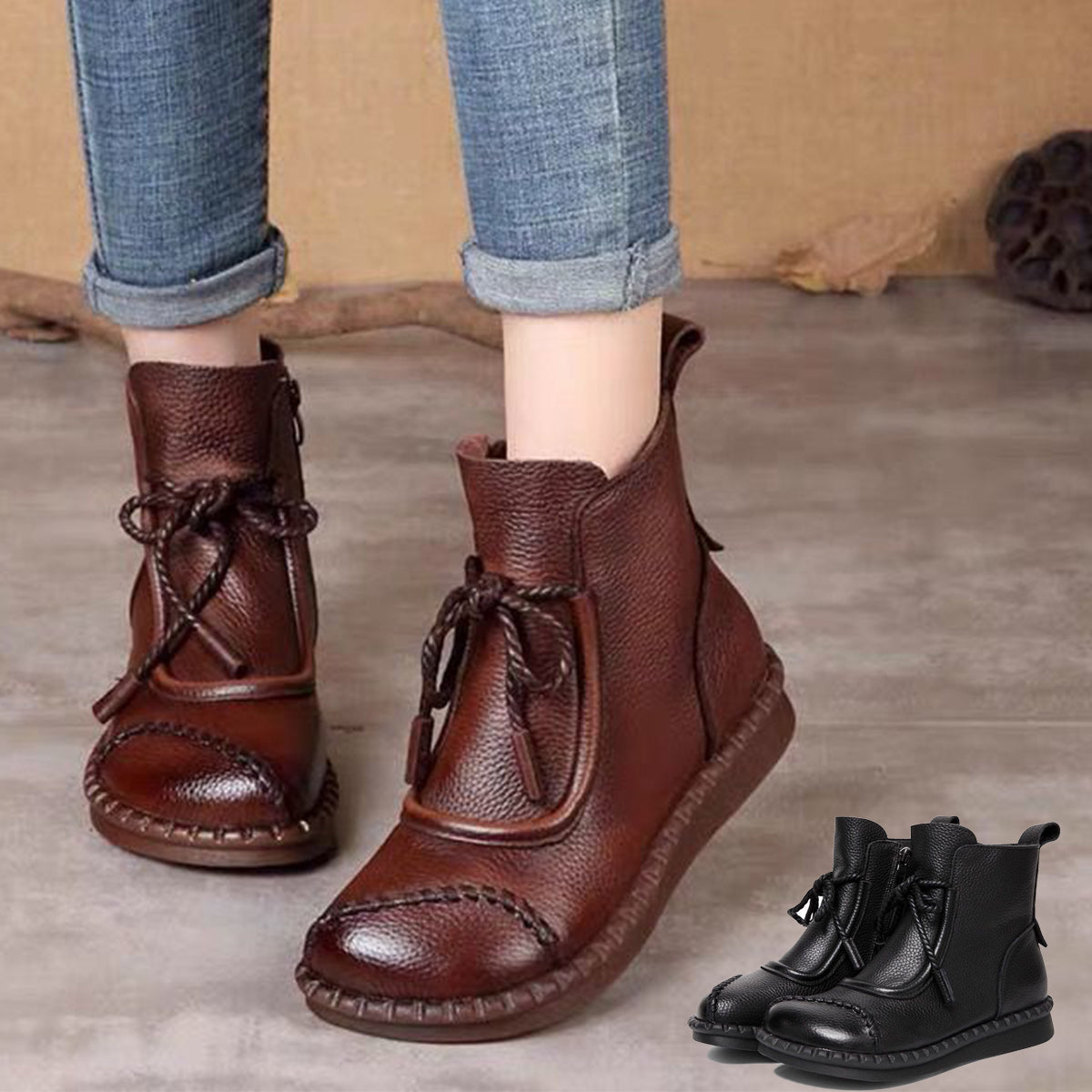 ✨🔥【35-40】43%off-👢2024 Ženske retro cipele od meke kože za ranu jesen